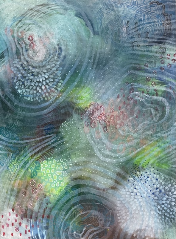 What Remains Visible, painting by Mona Barbu